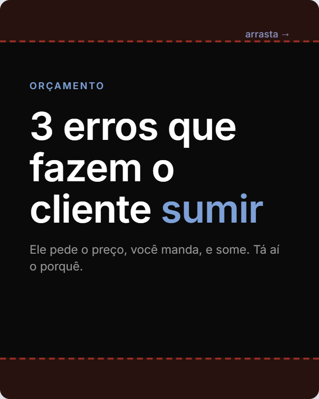 Visualização do corte do perfil
