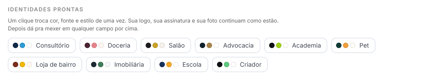 As dez identidades visuais prontas